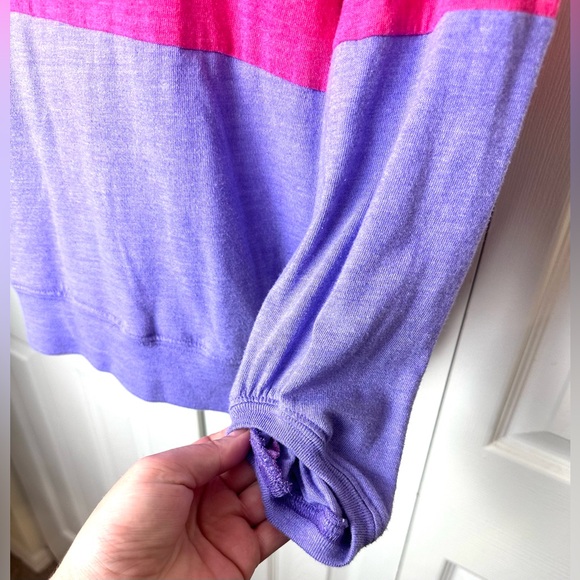 C&C CALIFORNIA Colorblock Sweatshirt Top Shirt Blouse Pink Purple Oversized Knit - Picture 3 of 9